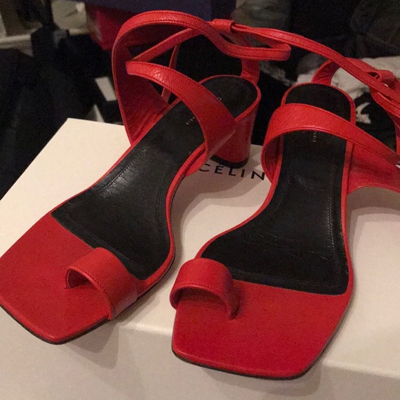 celine red sandals